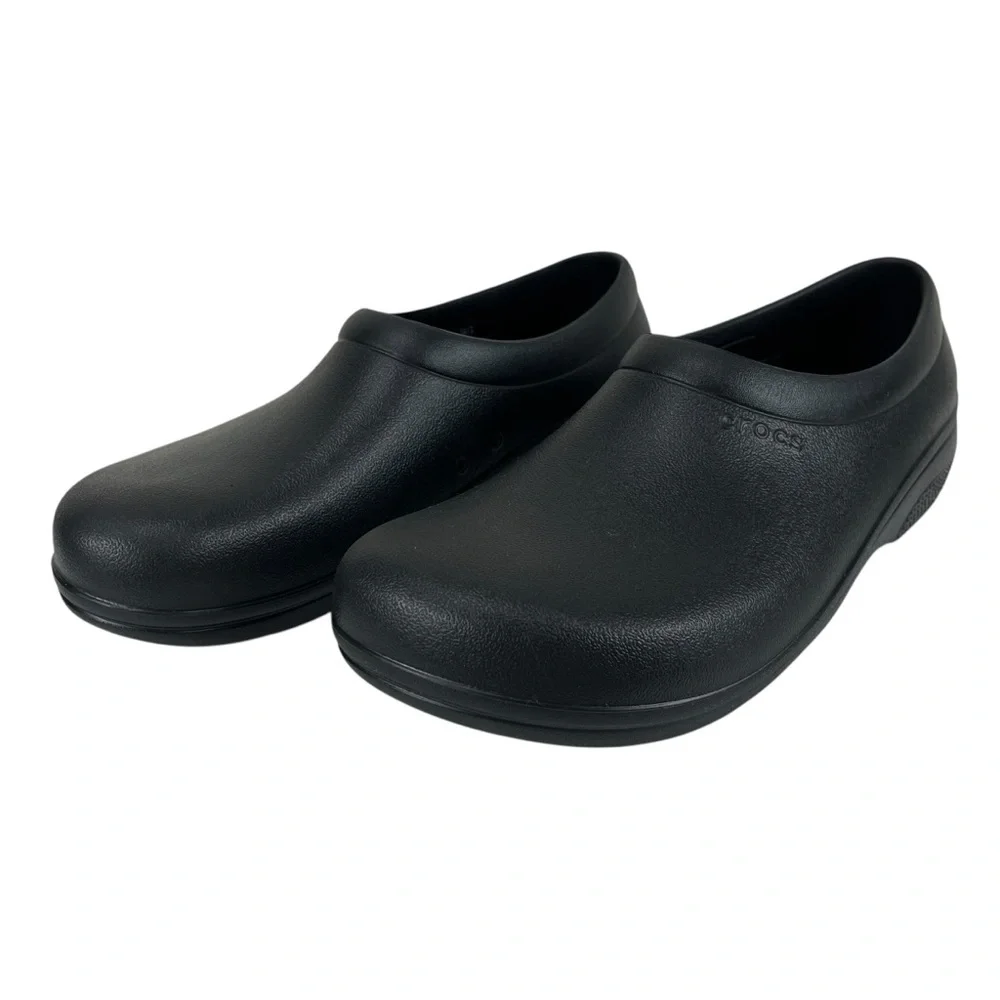 Crocs | Men 11 | Black On The Clock‎ Slip Resistant Work Slip-On Clog Shoes